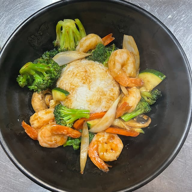 Teriyaki Shrimp Bowl.